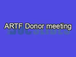 ARTF Donor meeting