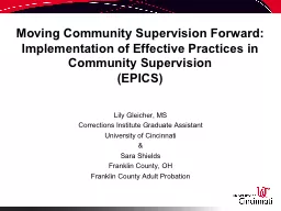 Moving Community Supervision Forward: Implementation of