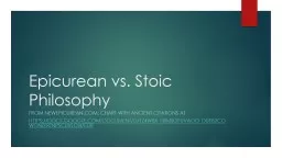 Epicurean vs. Stoic Philosophy