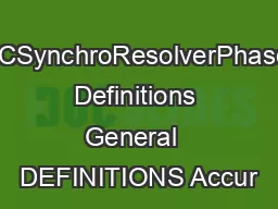 ACSynchroResolverPhase Definitions General  DEFINITIONS Accur