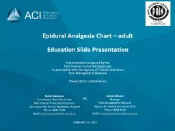 Epidural Analgesia Chart – adult