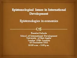 Epistemological Issues in International