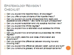 Epistemology Revision 1