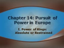 Chapter 14: Pursuit of Power in Europe