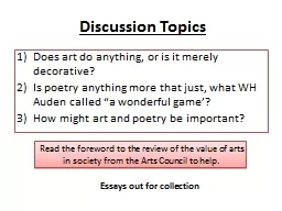 Discussion Topics