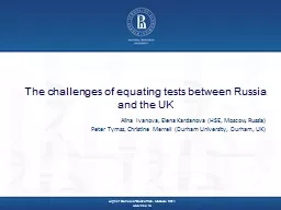 The challenges of equating tests between Russia and the UK