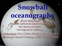 Snowball oceanography