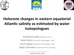 Holocene changes in eastern equatorial Atlantic salinity as