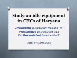 Study on idle equipment in CHCs of