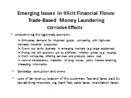 Emerging Issues in Illicit Financial Flows: