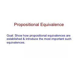 Propositional Equivalence