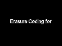 Erasure Coding for
