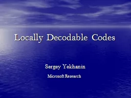 Locally Decodable Codes
