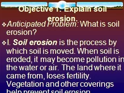 Objective 1: Explain soil erosion.