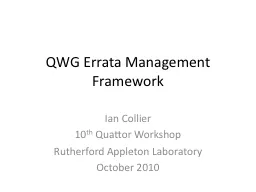 QWG Errata Management Framework