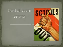 End of term errata