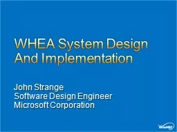 WHEA System Design And Implementation