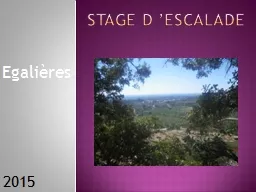 Stage d ’escalade
