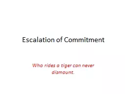 Escalation of Commitment