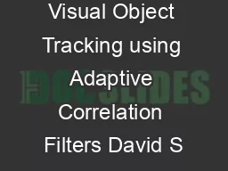 Visual Object Tracking using Adaptive Correlation Filters David S