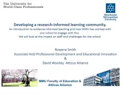 Developing a research-informed learning community.