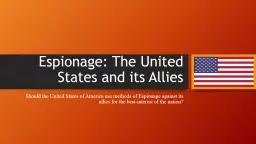 Espionage: The United States and its Allies