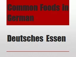 Common Foods in German