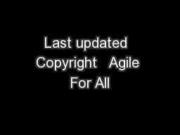 Last updated  Copyright   Agile For All