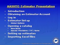 AASHTO Estimator Presentation