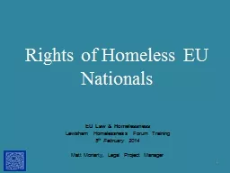 Rights of Homeless EU Nationals