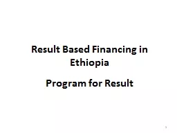 Result Based Financing in Ethiopia
