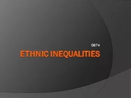 Ethnic Inequalities