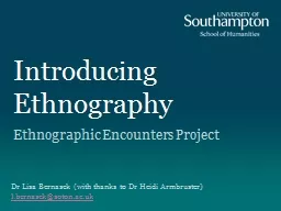 Introducing Ethnography