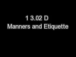 1 3.02 D Manners and Etiquette