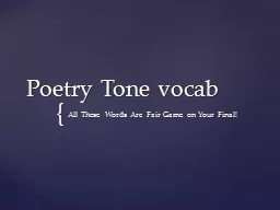 Poetry Tone vocab