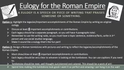 Eulogy for the Roman Empire