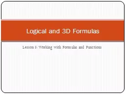 Lesson 5: Working with Formulas and Functions