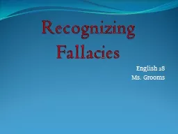 Recognizing Fallacies