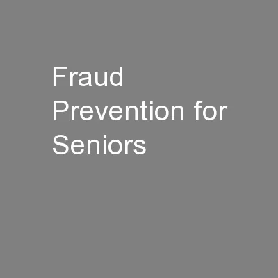 Fraud Prevention for Seniors