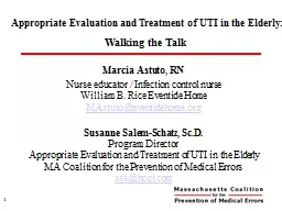 Appropriate Evaluation and Treatment of UTI in the Elderl