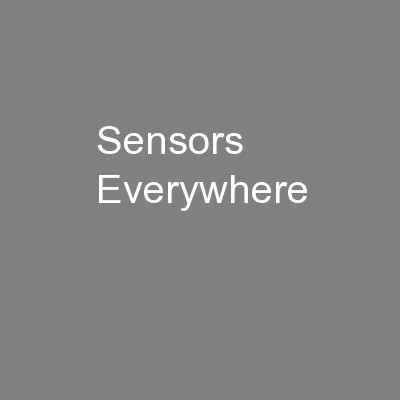 Sensors Everywhere