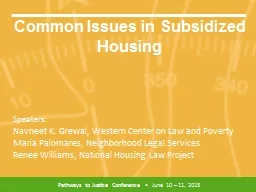 Common Issues in Subsidized Housing
