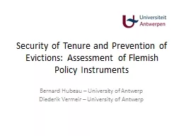Security of Tenure and