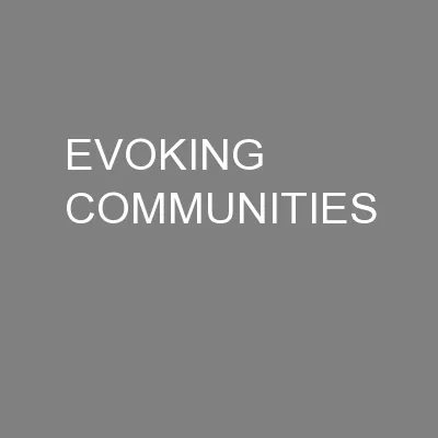 EVOKING  COMMUNITIES