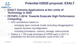 Potential H2020 proposal: EXALT