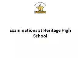 Examinations at Heritage High School