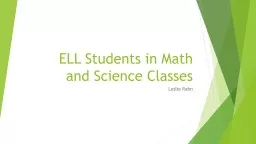 ELL Students in Math and Science Classes