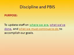 Discipline and PBIS