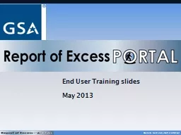End User Training slides
