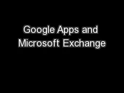 Google Apps and Microsoft Exchange